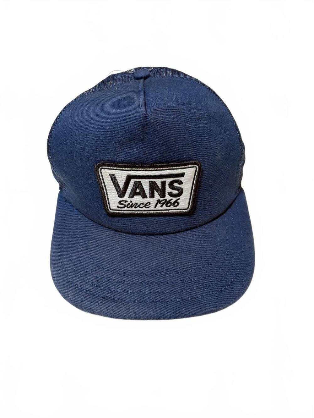 Vans Since 1966 Trucker Hat Navy Blue Mesh Snapback Patch Skate Cap